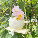 SUQ I OME Hanging Baby face Planter Pot with Butterfly Decorations,Indoor and Outdoor Resin Hanging Pot Decor by GreenHaven Gardens