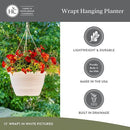 The HC Companies Wrapt Hanging Planters - Lightweight Plant Pot Hanger for Hanging Plants, Vegetables & Herbs - Outdoor & Indoor Hanging Basket for Plants (11" Pepperstone, Pack of 2) by GreenHaven Gardens