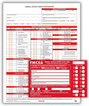 5 Pack 3-Ply Carbonless Annual Vehicle Inspection Report Forms with FMCSA Red Aluminum Adhesive Labels, DOT Inspection Forms and Stickers, Shrink-Wrapped, 8.5" x 11.75" - Made in USA by GreenHaven Gardens