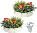Galvanized Metal Planter Round Raised Garden Bed Kit for Gardening Outdoor，2x2x1ft 2pc Grow Garden Box Raised Flower Bed，Round Galvanized Planter Outdoor Metal Fire Pit Ring White by GreenHaven Gardens