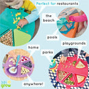 Silicone On-The-Go Snack Mat – Foldable Reusable Placemat with 3 Compartments and Lids – Travel-Friendly Baby and Toddler Snack Plate – Dishwasher Safe (Plum) by TinyTreasures Baby Boutique