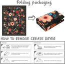 Area Rug 4x6 Rug Washable Boho Rugs Non Slip Low Pile Floral Small Carpet for Bedroom, Bedside, Kids Room, Office, Dining Room(Black) by CozyNest Decor