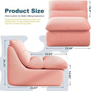 Misolant Bean Bag Chairs，Big Corduroy Fabric Sofa Bean Bag Chair for Adults and Teens with High-Resilience Sponge, Non-Slip Base Floor Lounge Sofa for Home, Living Room, Bedroom, Gaming Pink by CozyNest Decor