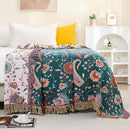 Boho Large Cotton Throw Blanket 80''x90'',Ultra Soft Rustic Quilt,Sofa Throw Cover with Tassels,Farmhouse Lightweight Knitted Throw for Bed,Travel,Couch,Home Decor by CozyNest Decor