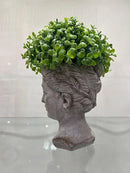 Abbott Collection Goddess Head Wall Planter - Large Cement Indoor and Outdoor Planter Pot - Grecian Woman Statue Head Planter for Flowers and Succulents (Grey, 3.5" Opening) by GreenHaven Gardens