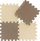 qqpp EVA Rubber 18 Tiles Interlocking Puzzle Foam Floor Mats - Baby Play Mat for Playing | Exercise Mat for Home Workout. Brown, Beige. QC-FJb18N by TinyTreasures Baby Boutique