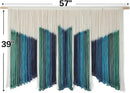 IOWER Macrame Wall Hanging Dip-Dyed 59" Wx37 L Craftsmanship Fiber Yarn Wall Art Boho Macrame Wall Decor by CozyNest Decor