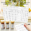 AISIPRIN Glass Spice Jars with 398 Labels-4oz 24 Pcs,Round Seasoning Jars with Bamboo Airtight Lids,Spice Container Set -Shaker Lids, Funnel,Brush and Marker Included by CozyNest Decor