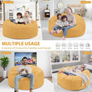 3FT Bean Bag Chair, Comfy Bean Bag Chairs with Memory Foam Filled, Fluffy Beanbag Sofa with Dutch Velvet Cover, Round BeanBag Chairs for Living Room, Playroom - Mustard by TinyTreasures Baby Boutique