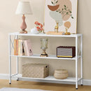 Hoctieon White Industrial Console Table, 3 Tier Entryway Tables, Hallway Desk, Narrow Sofa Tables with Shelves, Entrance Table for Entryway, Living Room, Foyer, Hallway, Office, White by CozyNest Decor