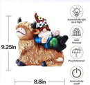 Garden Gnomes Decor Outdoor Statues Gnome on Highland Cow Hold Solar Cup Light Outdoor Decorations for Patio,Yard and Gift for Mom by GreenHaven Gardens
