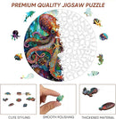 Wooden Puzzle for Adults 200pcs, Octopus Wooden Jigsaw Puzzles, Unique Shape Animal Adult Puzzles, Irregular Wood Puzzles Best Gift for Adults and Kids Family Game(11.2 * 11.2 in) by TinyTreasures Baby Boutique