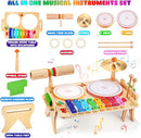 Wingyz Kids Drum Set for Toddlers Baby Music Instruments 7 in 1 Montessori Preschool Musical Toys Children Drum kit Xylophone Tambourine Birthday Gifts for Boys and Girls by TinyTreasures Baby Boutique