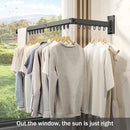 Wall Mounted Clothes Drying Rack - Foldable, Retractable Laundry Hanger with Grey-Rings by CozyNest Decor