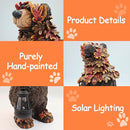 Solar Garden Statue Bear Figurine, Garden Art Outdoor Statues with Solar Lantern, Loving Bear for Patio, Balcony, Yard, Lawn, Unique Housewarming Gifts by GreenHaven Gardens