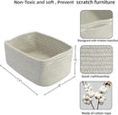 Small Woven Storage Baskets 13“X9”X5“ Decorative Rope Bins for Organizing Shelves, Closets, and Toys, Empty Gift Baskets, Cute Organizer Basket for Home and Office (grey, Large) by CozyNest Decor