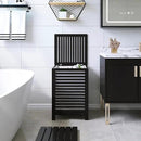 SMIBUY Double Laundry Hamper with Lid, 120L Bamboo Laundry Basket with Removable Liner Bag, 2-Section Clothes Divider Laundry Sorter for Laundry Room, Bathroom, Bedroom (Black) by CozyNest Decor