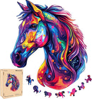 Wooden Puzzles for Adults, Horse Liberty Cool Wooden Jigsaw Puzzles(10.8 * 12.6in-200pcs), Unique Shape Animal Adult Pieces, Irregular Wood Puzzles Best Gift for Adults and Kids Family Game by TinyTreasures Baby Boutique