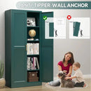71" Storage Cabinet, Metal Pantry Cabinet, Kitchen Pantry Storage Cabinets with Doors and 4 Shelves, Cabinets for Laundry Room, Living Room, Dinning Room, Assembly Required, Green by CozyNest Decor