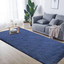 2x6 Runner Rug for Bedroom: Fluffy Shag Soft Washable Rugs Small Fuzzy Plush Indoor Carpet for Hallway Bedside Dorm Kids Girls Boys Room (Navy Blue, 2'x6') by TinyTreasures Baby Boutique