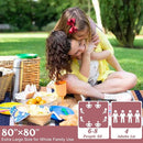 Waterproof Picnic Blanket 80" x 80" in Portable with Carry Strap for Beach Mat or Family Outdoor Camping Party, Park Blanket for Grass Park, Hiking, Travel, Concerts (Brown&Orange, 80" x 80") by TinyTreasures Baby Boutique