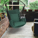 Highwild Hammock Chair Hanging Rope Swing - Max 500 Lbs - 2 Cushions Included - Steel Spreader Bar with Anti-Slip Rings - for Any Indoor or Outdoor Spaces (Green) by GreenHaven Gardens