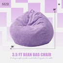 Hobestluk 3.5FT Bean Bag Chair Adult Bean Bag Chair Large Bean Bag Chair with Filler Included Teardrop Bean Bag with Removable Cover for Bedroom Living Room - (Large, Purple) by CozyNest Decor