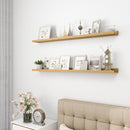 Picture Ledge Shelf, Wood Long Floating Shelves for Wall, Set of 2, 48 inch Picture Ledge Shelves, Photo Ledge Nursery Book Shelves Wall Mounted for Living Room Kids' Room Bedroom, Color Oak by TinyTreasures Baby Boutique
