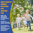 Bubble Solution | Bubbles Refill Solution 4L/136oz. | 2-Pack Ready to Use Solution for Bubble Machines & Other Bubble Blower Toys for Toddlers & Kids | Easy Grip Bulk Bottle by TinyTreasures Baby Boutique