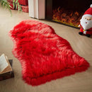 AMTOVO Faux Fur Rug, Red Area Rug, Fluffy Sheepskin Rug, Fuzzy Ultra Soft 2 x 4 ft Shag Rugs for Bedroom Sofa Throw Cushion Room Decor, Sheepskin by CozyNest Decor