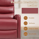 Manual Swivel Rocker Recliner Chair for Adults, Overstuffed Reclining Glider Chair for Nursing with Vibration Massage & Heat, Living Room Rocking Recliner 3-Stage backrest, Faux Leather Red by CozyNest Decor