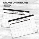 Desk Calendar 2025-2026, Monthly Desktop Large Calendar Runs Until December 2026 17" x 12" Desk Wall Planner for Family Office Teacher School, Black-White by TinyTreasures Baby Boutique