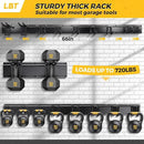LBT 66" Garage Tool Organizer Wall Mount - 720lbs Garden Tool Organizer with Adjustable Hooks, Heavy Duty Metal Garage Storage Rack, Anti-Rust Shed Rack Holder Hanging Rake Broom Mower Snowboard by GreenHaven Gardens