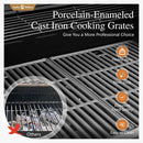 Sophia & William 4-Burner Gas BBQ Grill with Side Burner and Porcelain-Enameled Cast Iron Grates, 42,000BTU Propane Grills Outdoor Cooking Barbecue Cabinet Style, Blue by GreenHaven Gardens