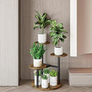 Plant Stand Indoor 4 Tier 5 Potted Multiple Flower Pot Holder for Patio Garden Balcony Living Room Corner (4 Tier Black+Rustic Brown) by GreenHaven Gardens