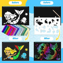 homicozy Art & Craft Activity for Kids - Foil Fun Mermaids & Scratch Art Book 2-in-1, No Mess Art Crafts for Girls,DIY Creative Activity Kit,Gifts for Girls Ages 4, 5, 6, 7, 8, 9, Travel Toys by TinyTreasures Baby Boutique