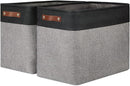 DULLEMELO Extra Large Storage Baskets, Fabric Storage Bins for Organizing Shelves Nursery Toys Books, Closet Baskets and Bins with Handles, Black&Grey, 2-Pack by TinyTreasures Baby Boutique