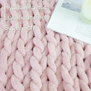 Maetoow Chenille Chunky Knit Blanket Throw （60×80 Inch）, Handmade Warm & Cozy Blanket Couch, Bed, Home Decor, Soft Breathable Fleece Banket, Christmas Thick and Giant Yarn Throws, Light Pink by CozyNest Decor