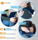 SunnyBay Odorless Small Microwave Heating Pad, Microwavable Versatile Neck and Shoulder Wrap for Back Pain and More, Moist Heat Plush-Cotton Pad with Hydra-Beads, 6x11 in, Blue-Grey by CozyNest Decor