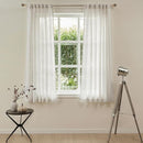 MYSKY HOME Boho Curtains 72 Inch Length, Linen Blend Drapes for Window Decoration French Door Curtain Panels Privacy Shade Burlap Farmhouse Rustic Style for Doorways, 50" x 72", Linen, 2 Panels