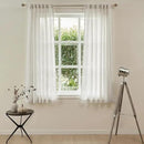 MYSKY HOME Kitchen Window Curtains Half Sheer Drapes 45 Inches Long, Boho Farmhouse Style Linen Polyester Blend Fabric, Decorative Texture for Bathroom/Closet/Cafe, 50" x 45", Linen, 2 Pieces by CozyNest Decor