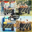 Wagons carts Foldable，Collapsible Wagon Foldable Wagon, Gather Heavy Duty Garden cart, Portable cart，Pets carts，with Large All-Terrain Beach Wheels and Drink Holder for Sports, Shopping, Camping by GreenHaven Gardens