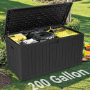 YITAHOME 200 Gallon Extra Large Deck Box, Double-Wall Resin Outdoor Storage Box with Flexible Divider for Patio Cushions Pool Supplies Garden Tools, 990 lbs Load Capacity, Lockable (Black) by CozyNest Decor