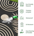 GENIMO Outdoor Rug 8' x 10' Waterproof for Patio Clearance, Reversible Lightweight Plastic Straw Camping Carpet, Large Area Rugs Mats for Rv, Backyard, Deck, Porch, Picnic, Balcony, Mix-Black & Beige by CozyNest Decor