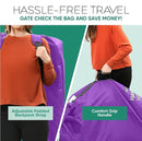 reperkid Large Stroller Bag for Airplane Travel, Purple, 47" H x 24" W x 15" D, Fits Most Large, Single, Double, Jogging Strollers – Premium Waterproof Cover, Adjustable Shoulder Straps by TinyTreasures Baby Boutique