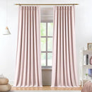Vision Home Soft Pink Pinch Pleated Full Blackout Curtains Linen Blended Room Darkening Curtain Panels 72 inch for Living Room Bedroom Thermal Insulated Pinch Pleat Drapes with Hooks 40" Wx72 Lx2 by CozyNest Decor