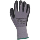 Amazon Basics Micro-Foam Nitrile Coated Work Gloves, Nylon Liner Fiber, Touch Screen, Size 8/M, 12 Pairs, Grey by GreenHaven Gardens