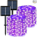JMEXSUSS 2 Pack Purple Solar Halloween Lights Outdoor, 66ft 200 LED Solar Fairy Lights Outdoor Waterproof, 8 Modes Solar String Lights for Outside Halloween Christmas Decorations by GreenHaven Gardens