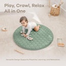 Comfy Cubs Round Kids Play Mat -Small 36 inches Soft Quilted Baby Floor Mat with Non-Slip Bottom - Plush Design for Toddlers' Playtime and Relaxation - Comfortable and Durable - Fern by TinyTreasures Baby Boutique