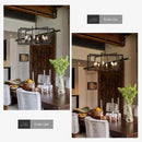 Modern Farmhouse Black Chandeliers for Dining Room, 8-Light Industrial Metal Chandeliers Geometric Pendant Lights Kitchen Island for Entryway Stairway Foyer Hallway by CozyNest Decor